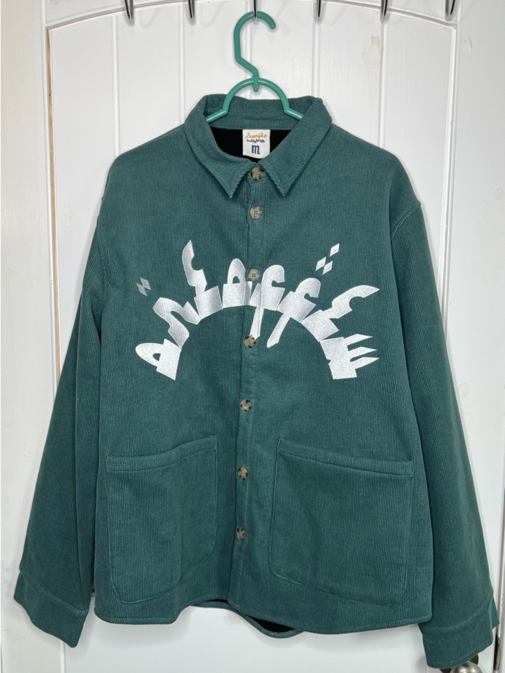 SMPL Corduroy Flannel Teal Green Size Medium